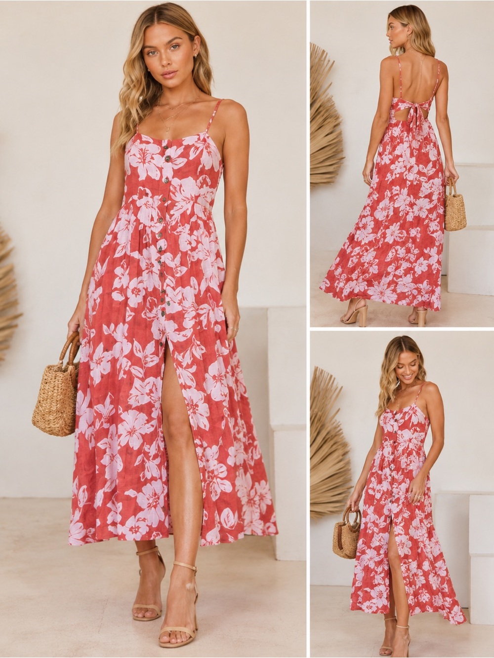 Free People The Perfect Sundress Watermelon Floral Maxi Dress Size Small